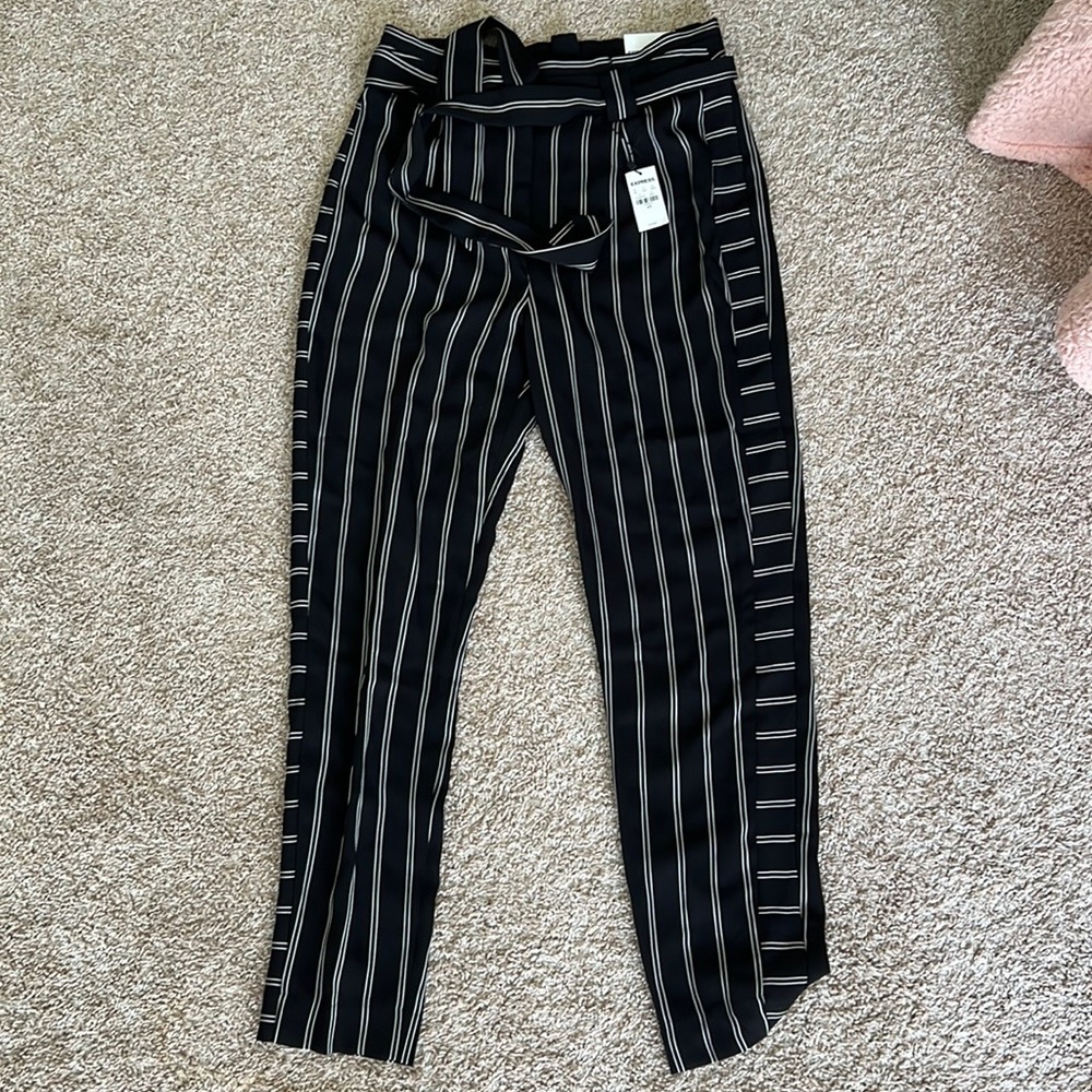 Express tie waist striped pants new with tags